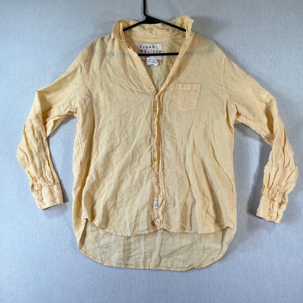 Frank & Eileen Shirt Eileen Women M Italian Linen Button Down Shirt Breezy Light